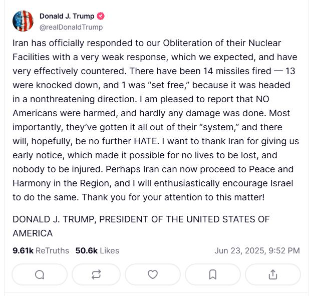 2025 06 23 TS Trump Iran