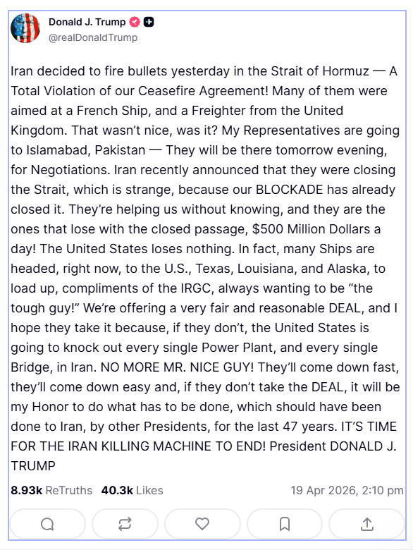 2026 04 19 TS Trump Iran