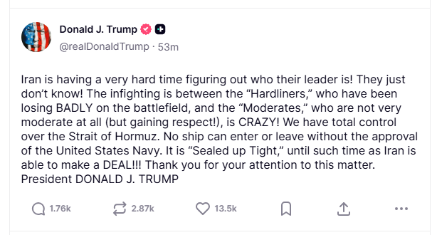 2026 04 23 TS Trump Iran Leadership