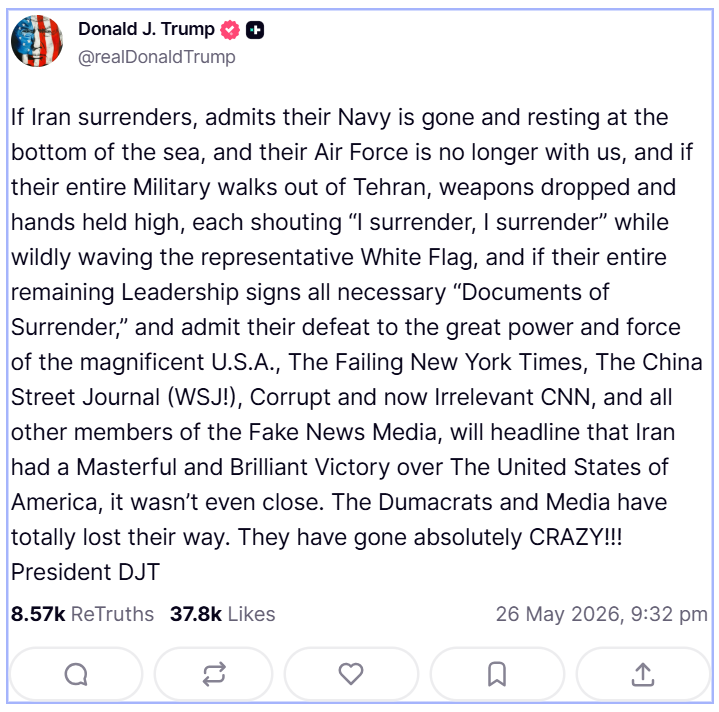 2026 05 26 TS Trump Iran