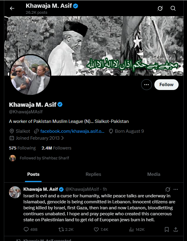 2026 04 09 X Asif Israel Lebanon