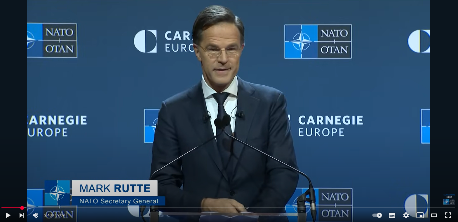 NATO:s generalsekreterare Mark Rutte förbereder Europa för krig mot Ryssland och Kina